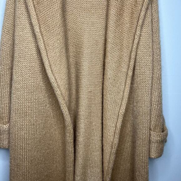 Soft Surroundings Telluride Topper Cardigan Sweater Duster Mohair Wool Camel LRG - Picture 9 of 11